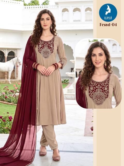 Kaya ferari anarkali 3pcs kurti latest design surat wholesale